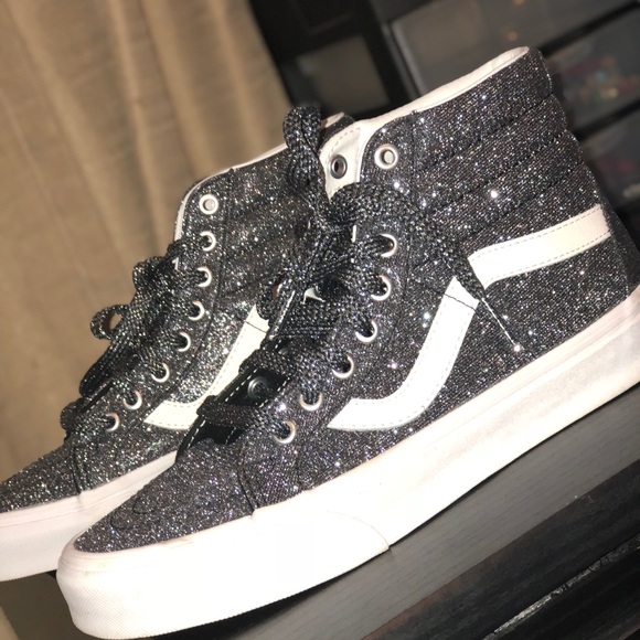 glitter vans high tops womens